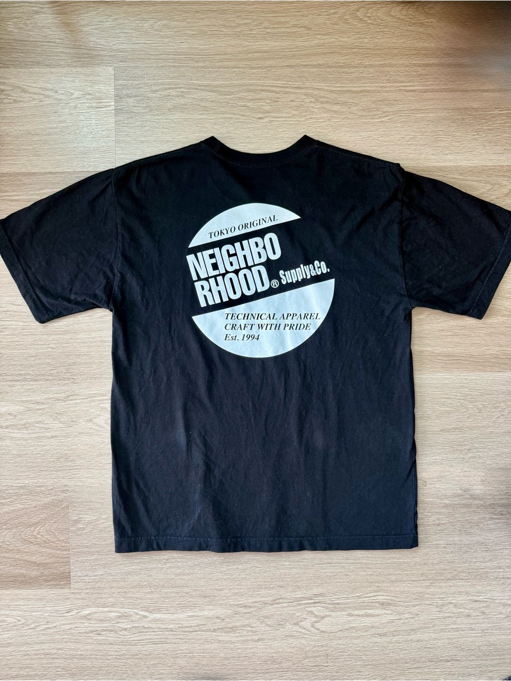 Neighborhood NBHD Logo T-Shirt Black White Men’s Size S